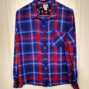 Como Vintage Luxe Rayon, Plaid Shirt